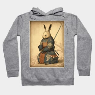 Art Nouveau Japanese Samurai Knight White Rabbit Hoodie